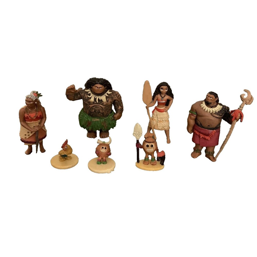 Disney Moana Mini Action Figure Collection Set Toys Maui Hei Hei Moana Lot of 7
